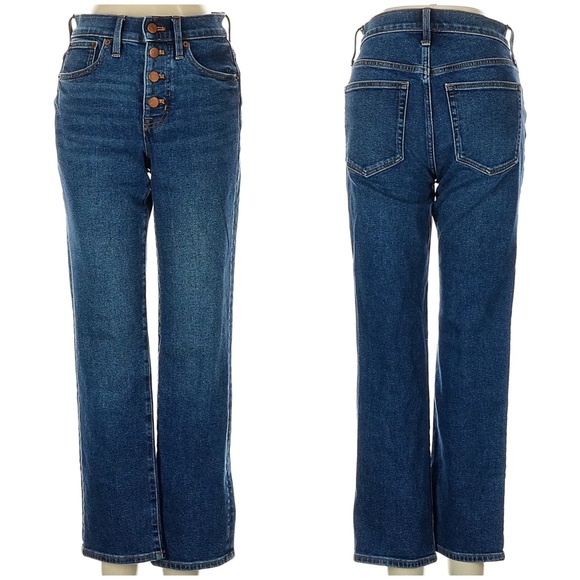 👖 J. Crew, Marina Wash Button-Through Essential Straight All-Day Stretch Jean - Picture 13 of 16